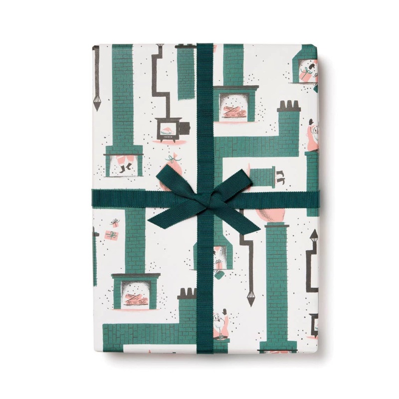 Santa Chimney Holiday Wrapping Paper Sheets (Roll of 3)