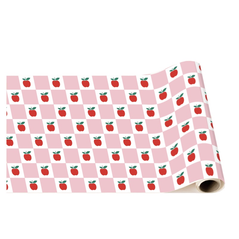 Apple & Pink Checker Paper Table Runner