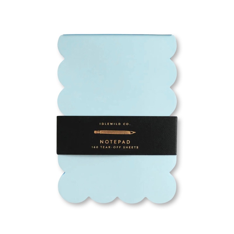 Aqua + Blue Duotone Scalloped Notepad