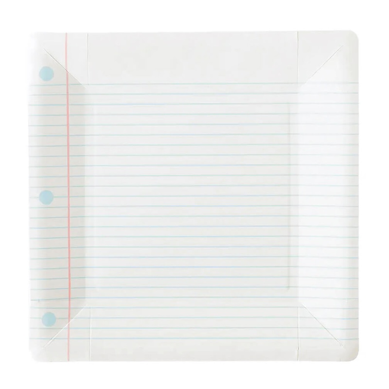 Back To School Notebook Paper Plates 9"
