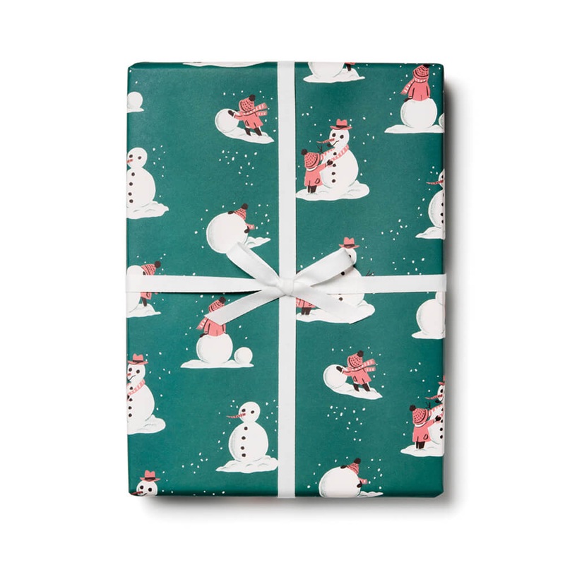 Building Snowman Gift Wrap Sheets (Roll of 3)