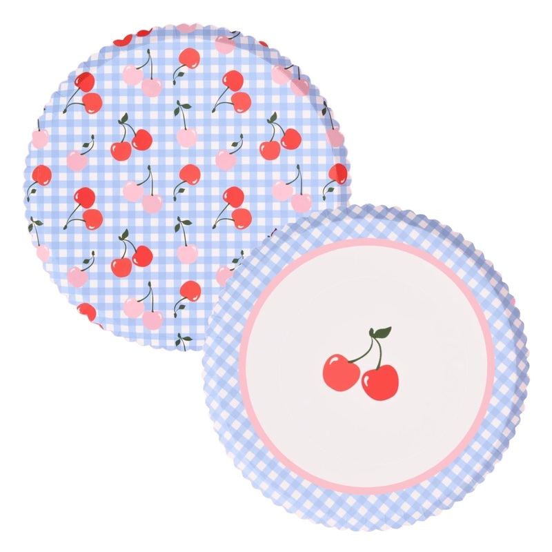 Cherry Gingham Paper Plates 9" (24pk)