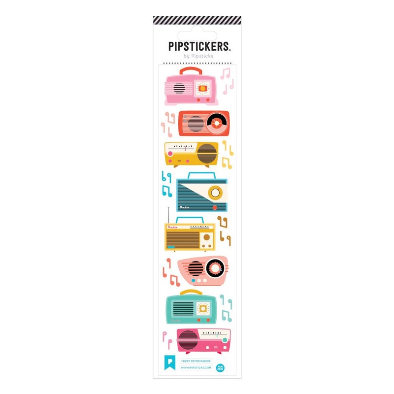 Fuzzy Retro Radios Stickers