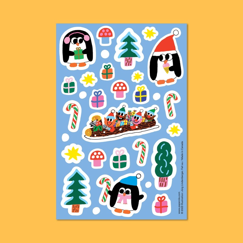 HOLIDAY PENGUINS Sticker Sheet