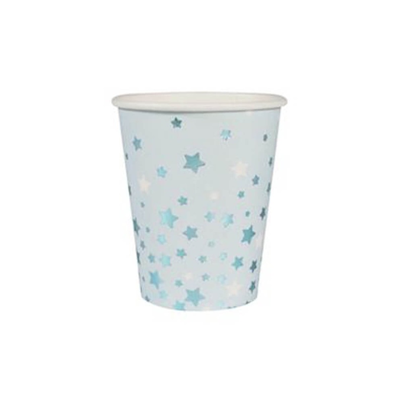 Light Blue Metallic Starlight Party Cups