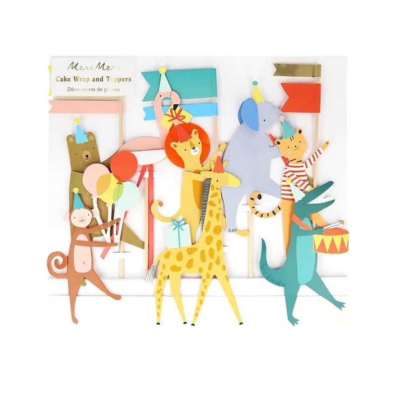 Meri Meri Party Animal Parade Cake Wrap & Toppers