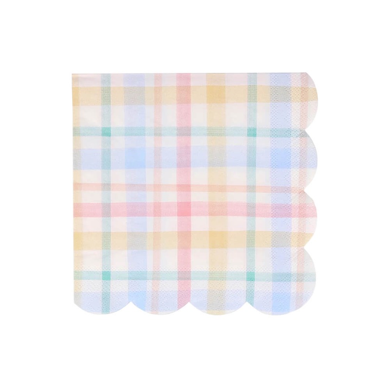 Meri Meri Party Plaid Pattern Large Napkins