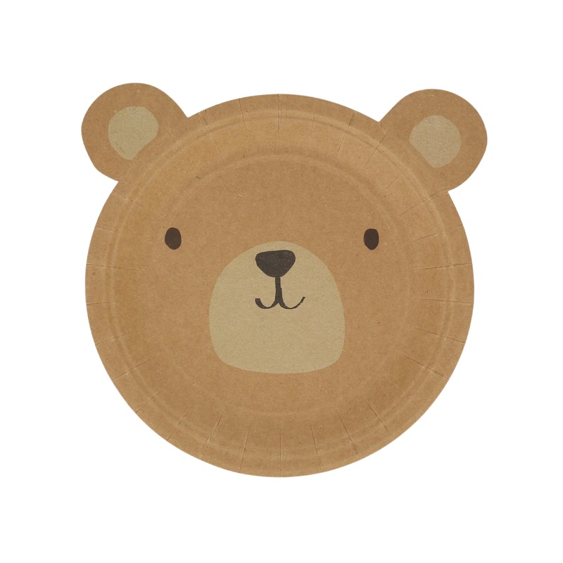 Meri Meri Party Woodland Bear Plates 7.25"