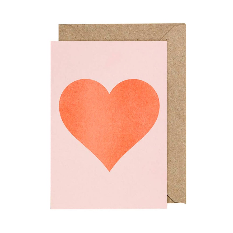 Orange Heart Valentine Card