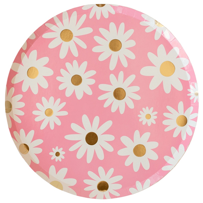 Peace & Love Daisy Dinner Plates 10"