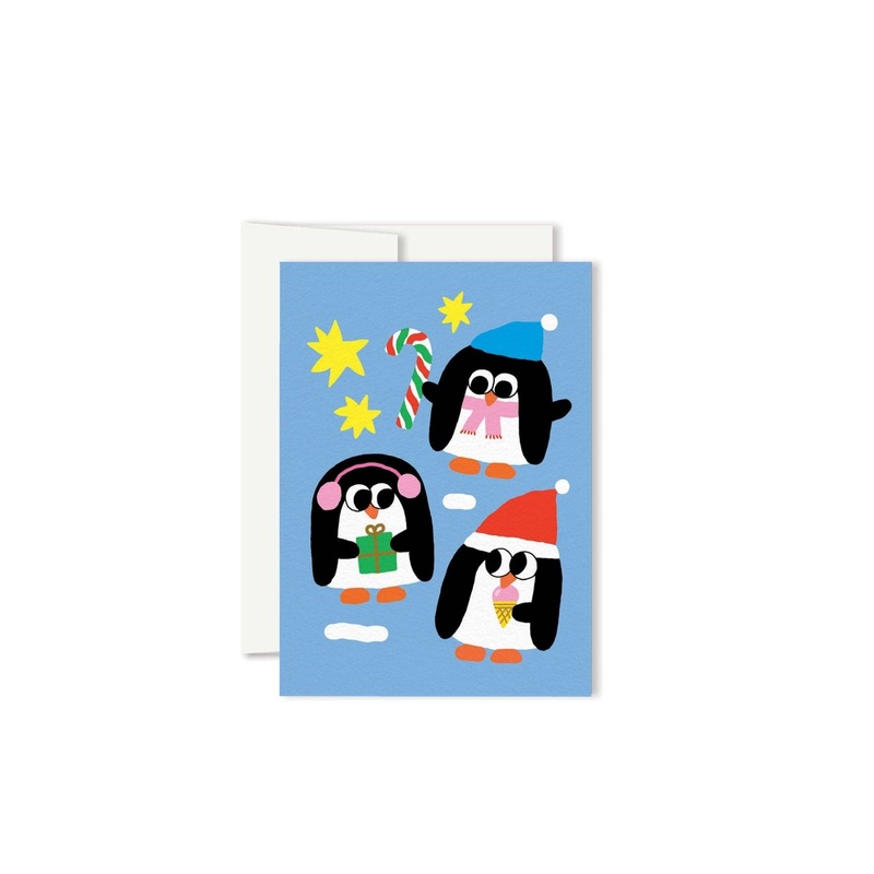 PENGUINS Miniature Holiday Greeting Card