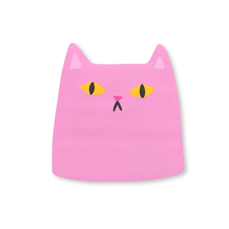 Pink Cat Die-Cut Sticky Notes
