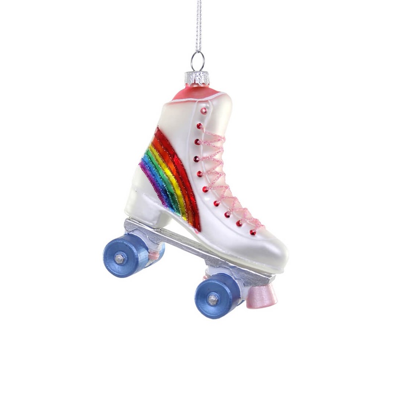 Rainbow Roller Skate Ornament 3.75"