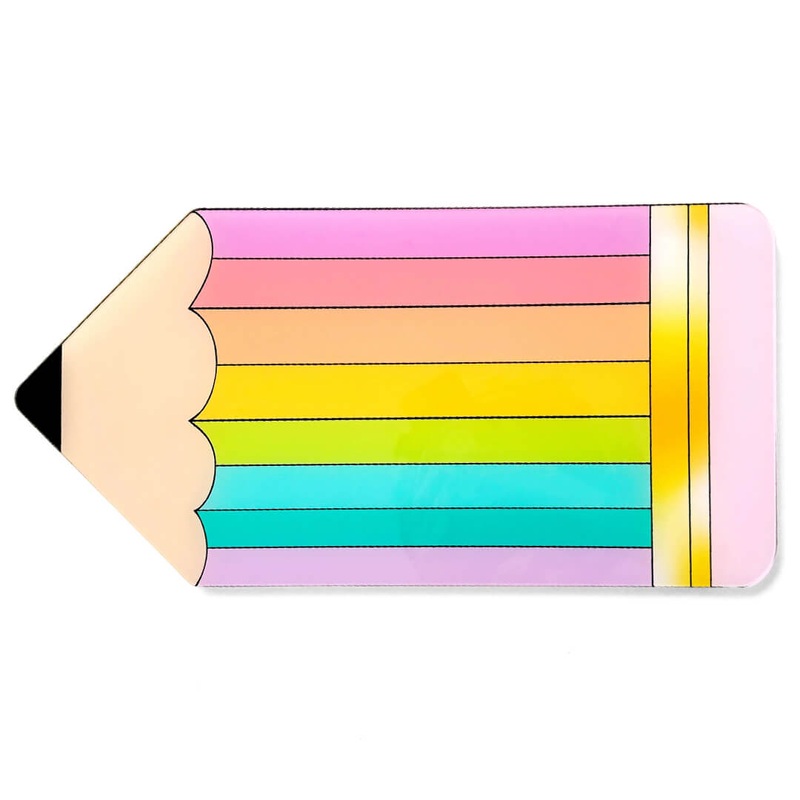 Rainbow Stripe Pencil Acrylic Serving Board
