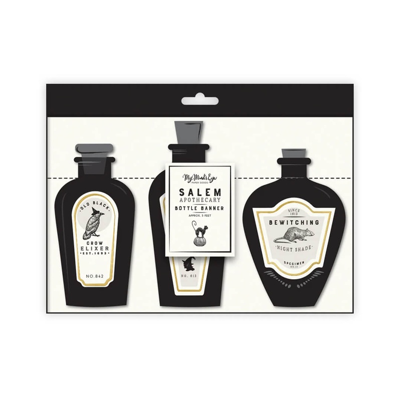 Salem Apothecary Potion Bottles Halloween Banner