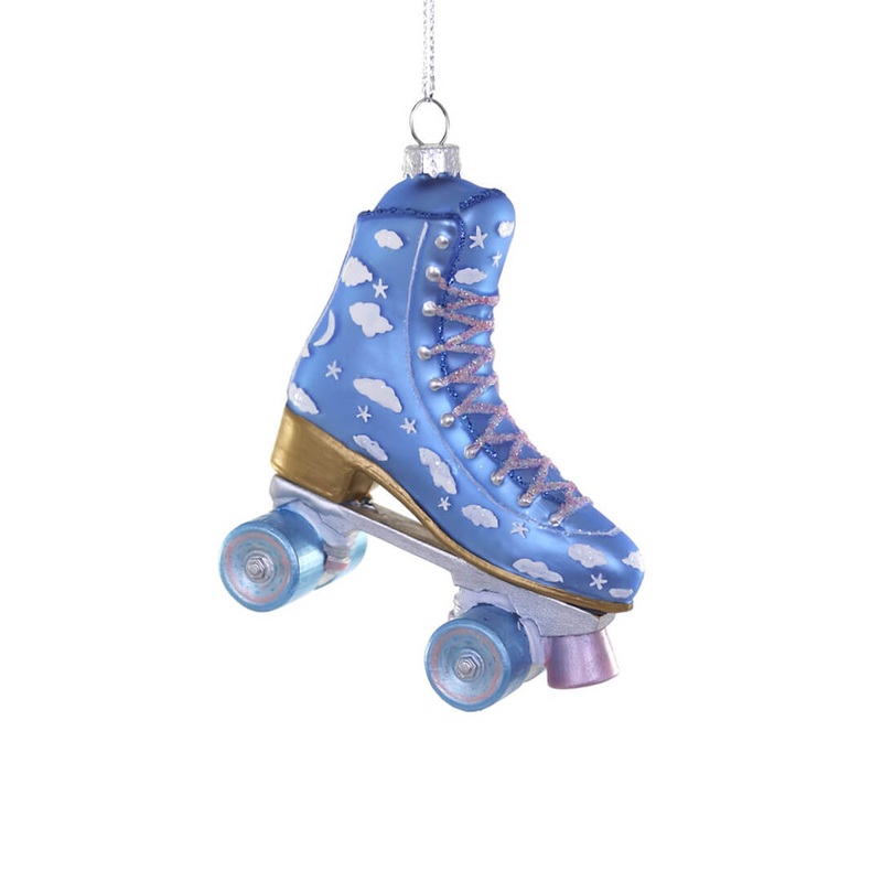 Blue Clouds Roller Skate Ornament 3.75"