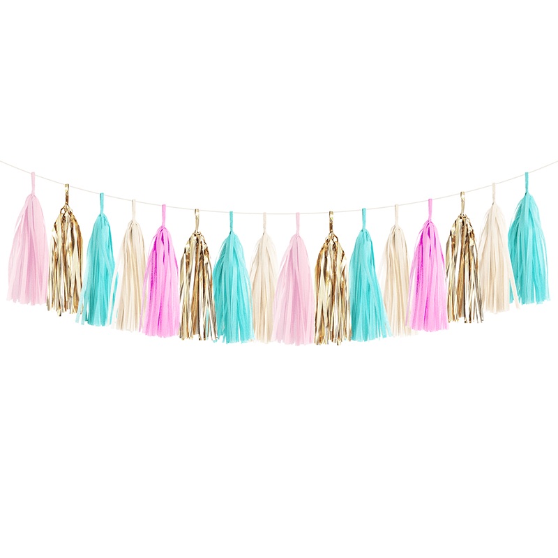 Blue & Pink / Cotton Candy Tassel Garland Kit