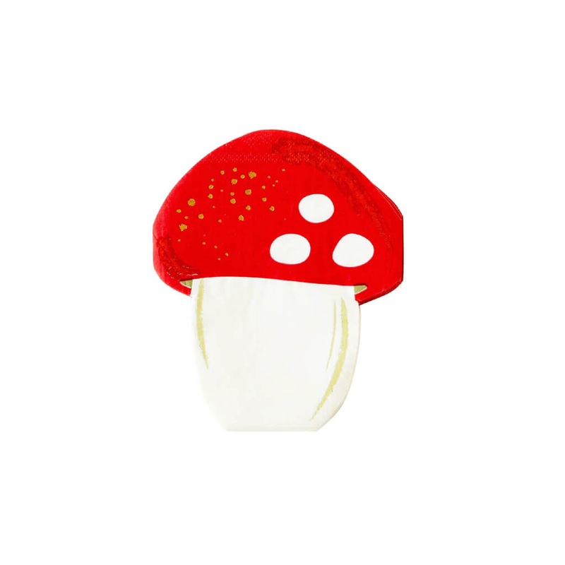Botanical Christmas Red Mushroom Napkins