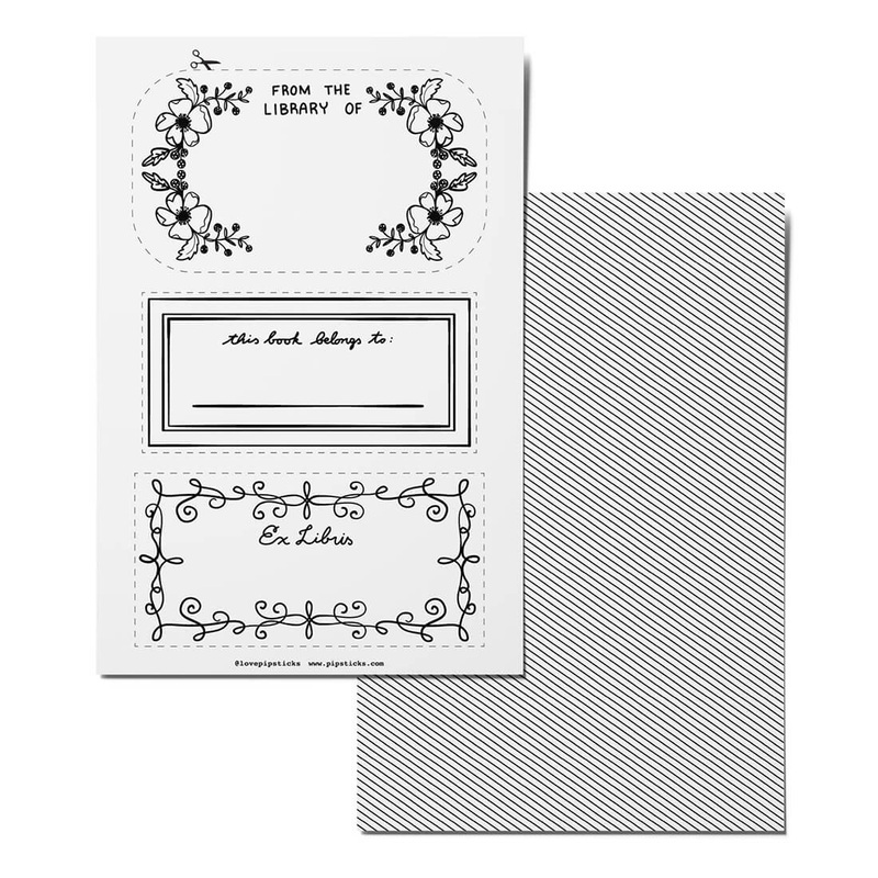 Color-in Bookplates Card Pack