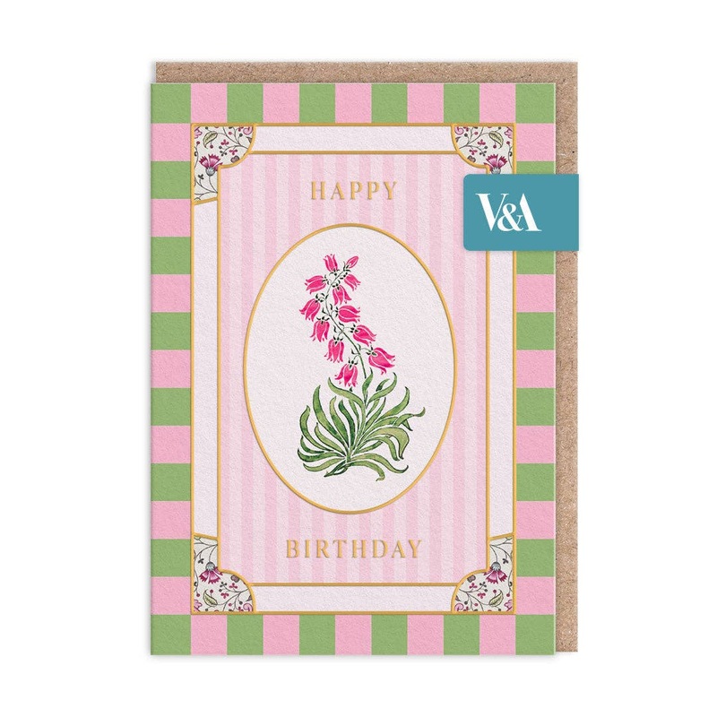Cottagecore Pink Bellflower Birthday Greeting Card