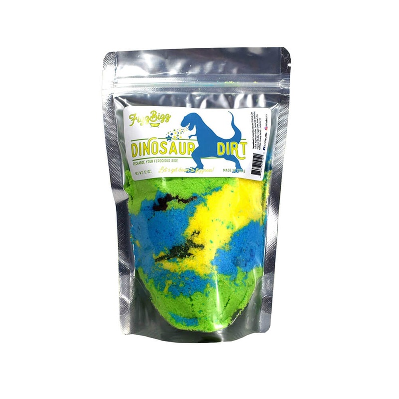 Dinosaur Dirt Kids Bath Salts with Dinosaur Figures