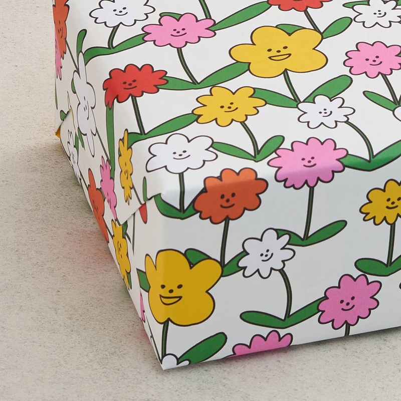 'Happy Flowers' Gift Wrap Sheet