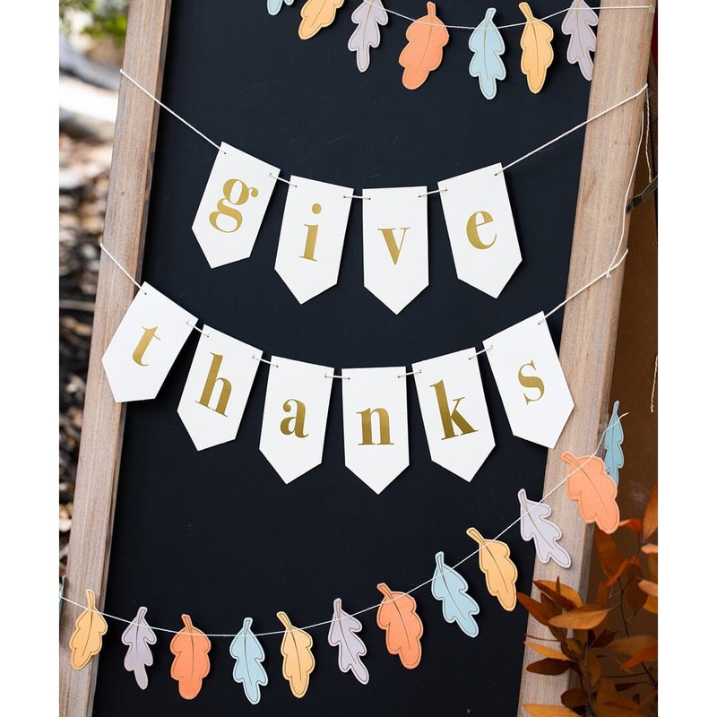 Harvest / Thanksgiving Give Thanks Leaves Banner Set