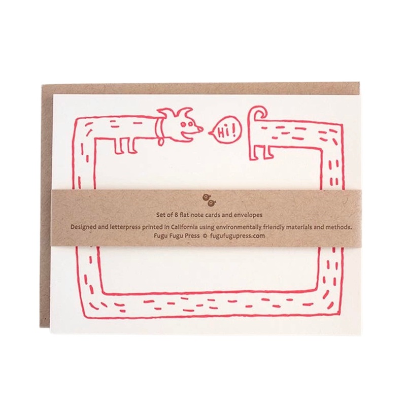 Hi Long Dog Flat Notecards