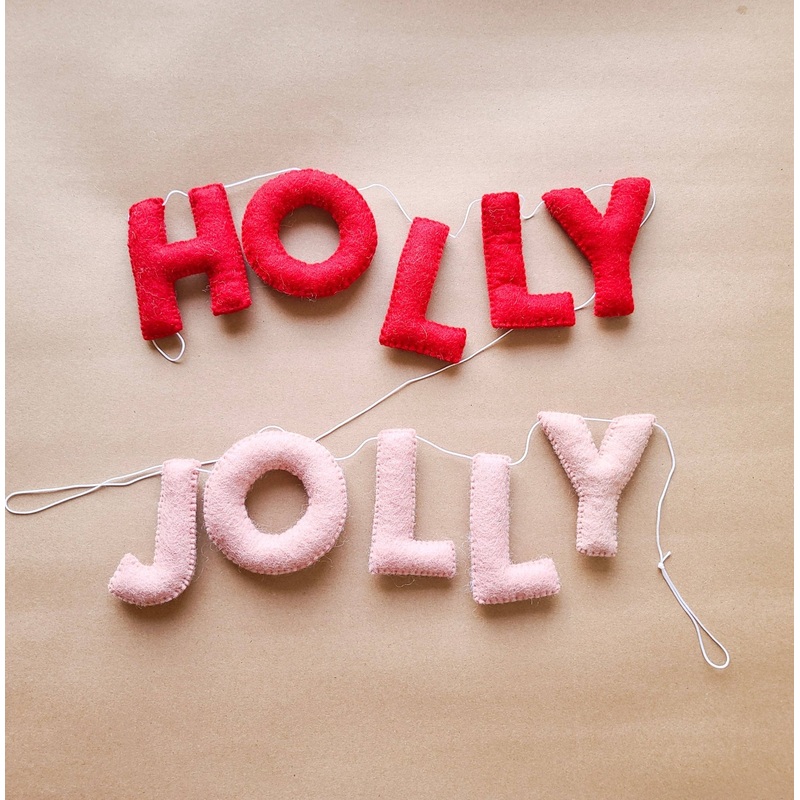 Holly Jolly Felt Holiday Garland