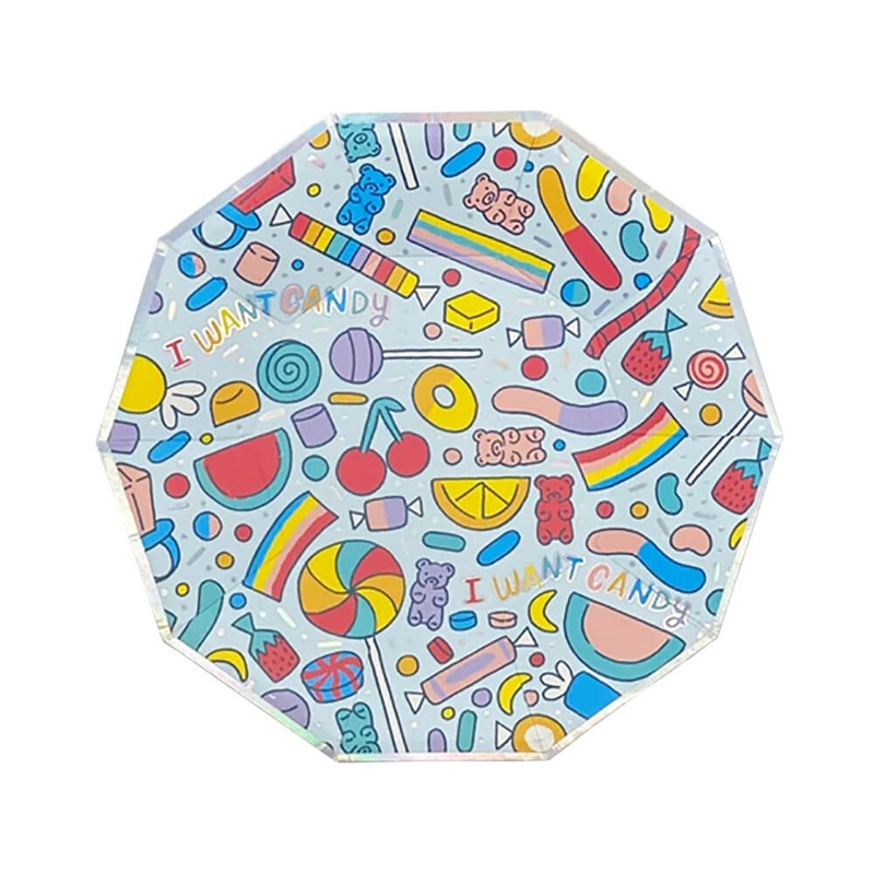 I Want Candy Small Paper Party Plates 7.25"