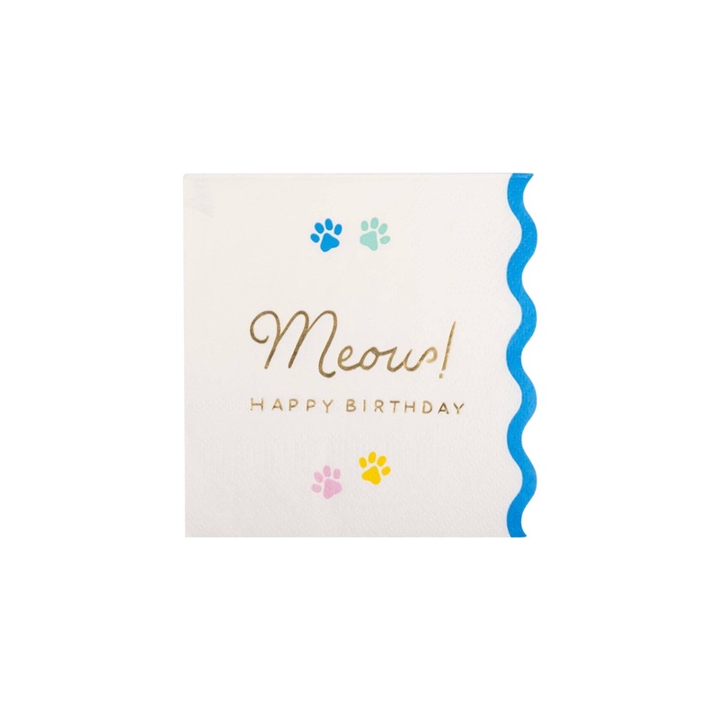 Meow Paw Print Cocktail Napkins