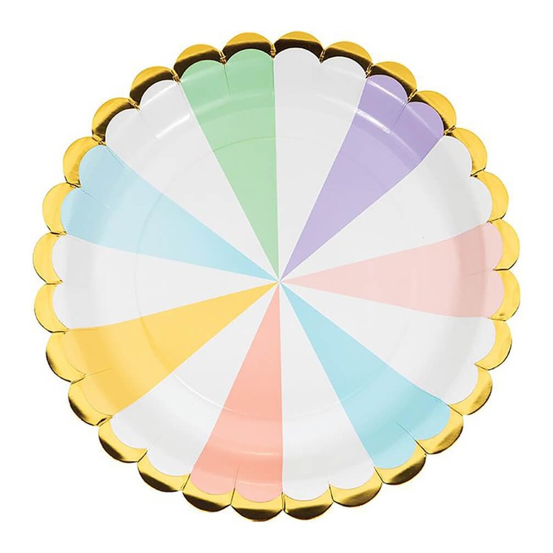 Pastel Pinwheel Dinner Plates 9"