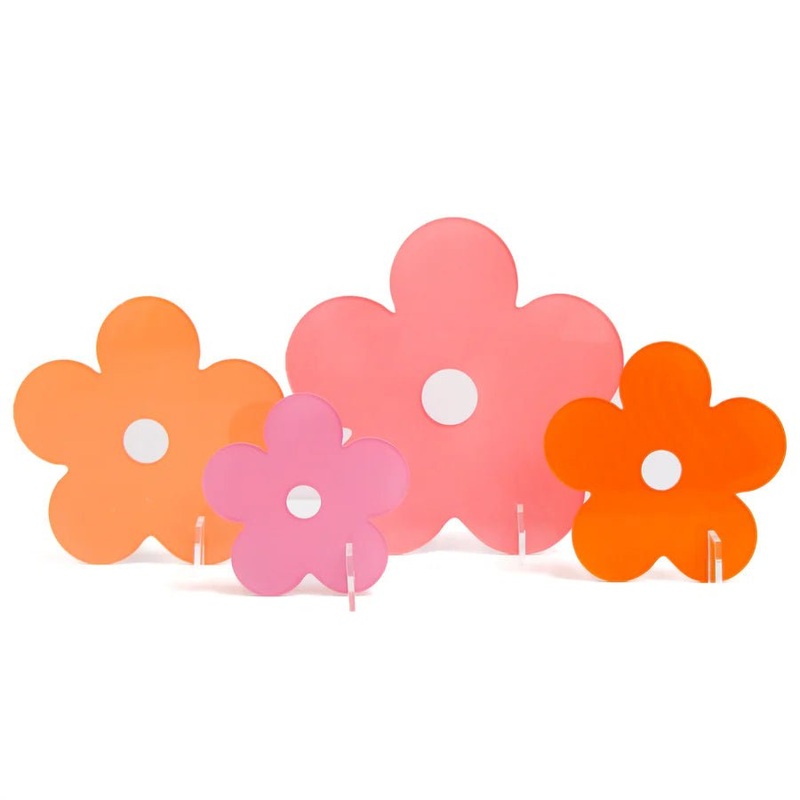 Pink / Orange Acrylic Daisy Set