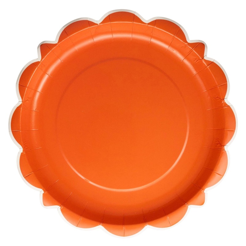 Rust Scalloped Paper Plates 10"