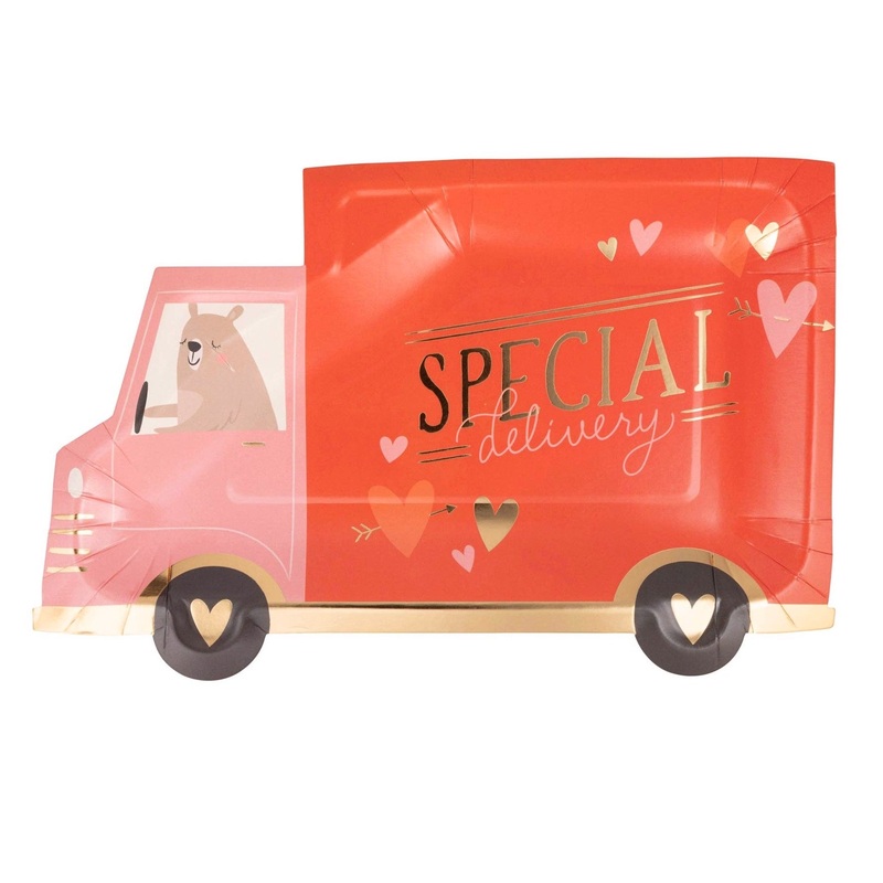 Special Delivery Truck Valentines Day Plates