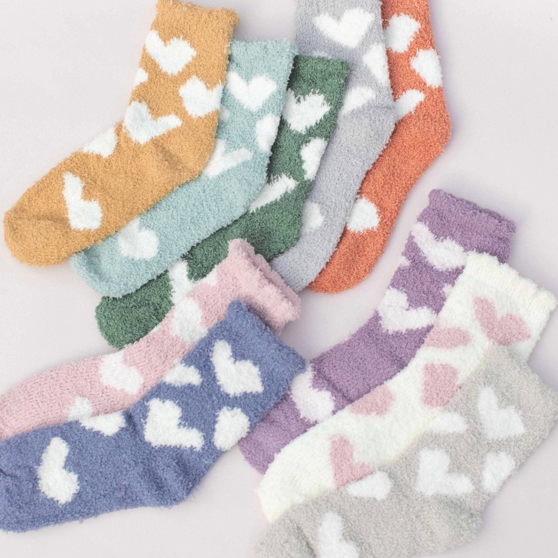 Valentine's Heart Fuzzy Socks