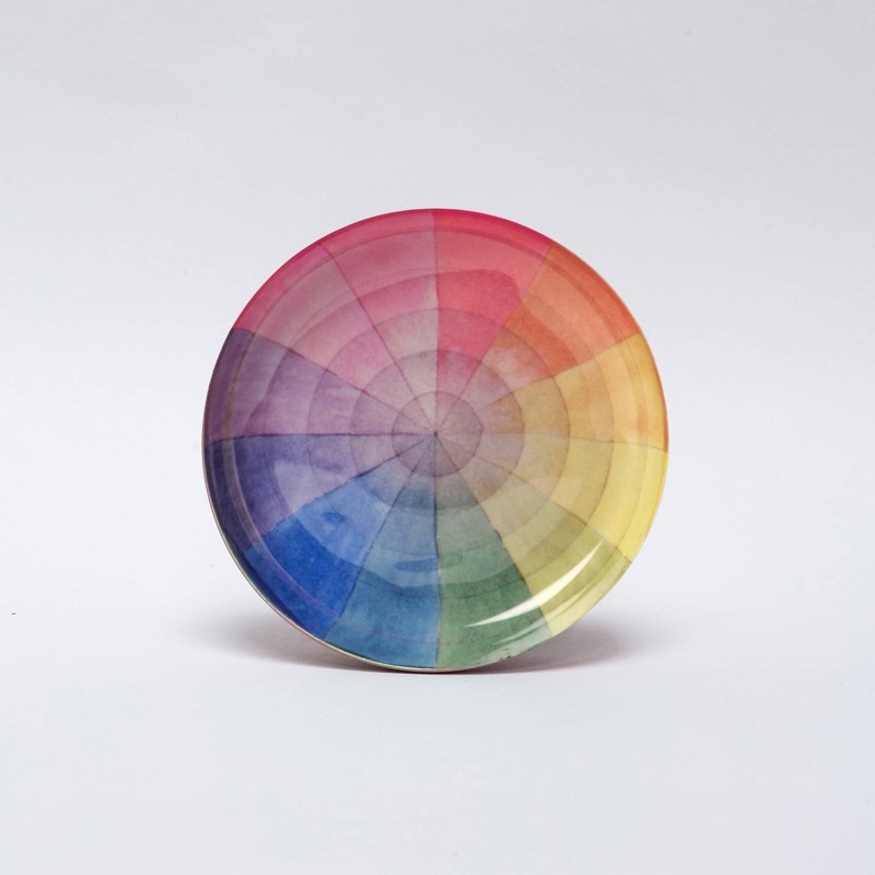 Vintage Color Wheel Enamel Dish