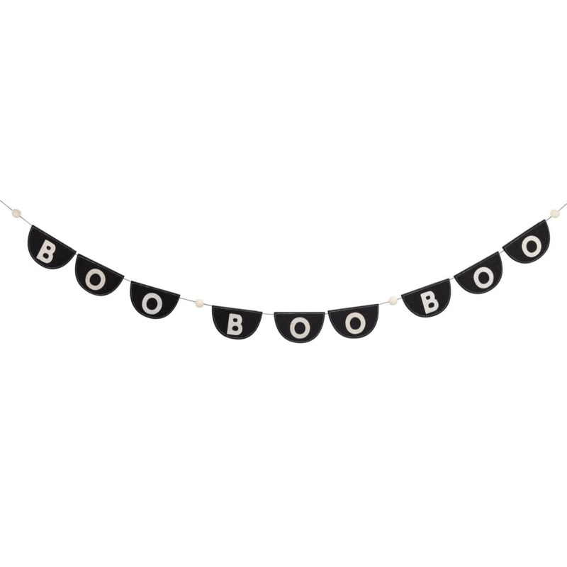 Black Felt BOO Bunting Banner