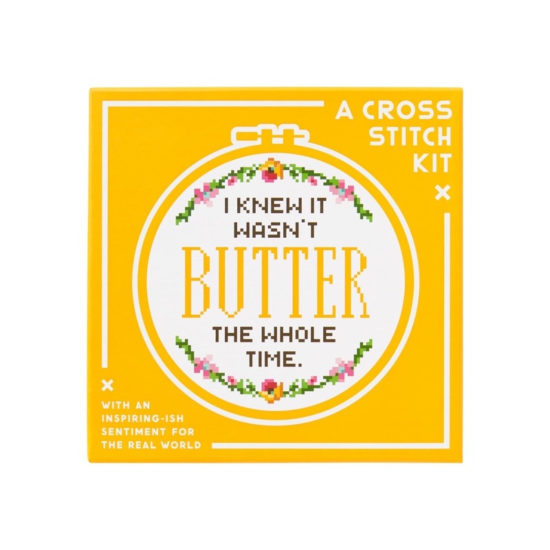 Brass Monkey I Knew It Wasn't Butter Cross Stitch Kit