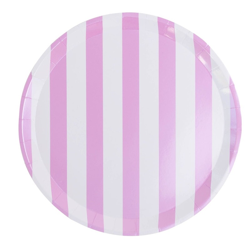 Candy Striped Stuck on You Paper Plates 9"