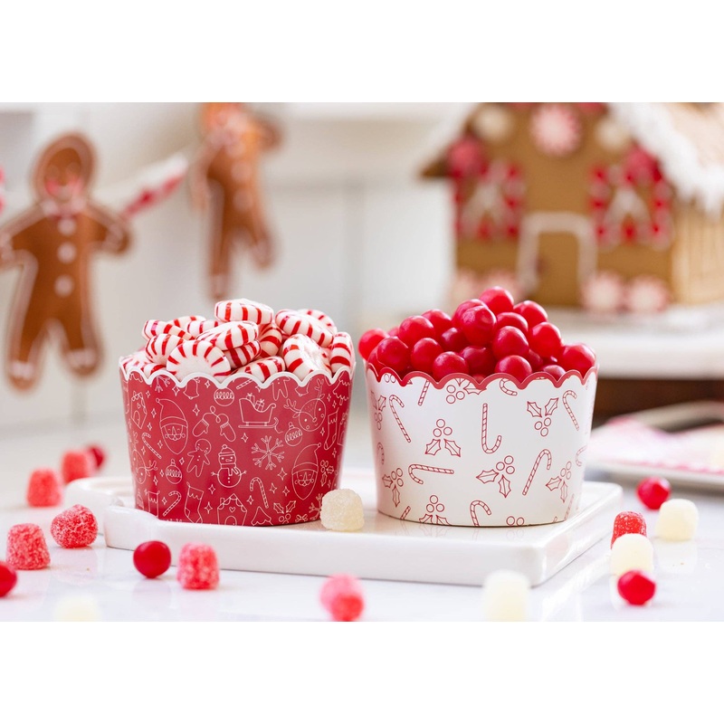 Christmas Icons Jumbo Food / Baking Cups (40 pcs)