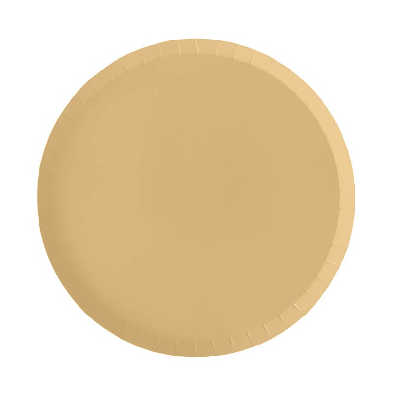 Classic Matte Gold Paper Plates 9"