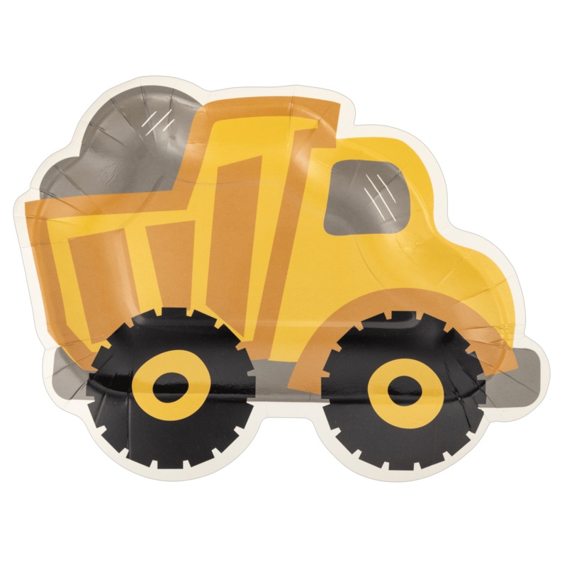 Construction Party Dump Truck Plates 10"