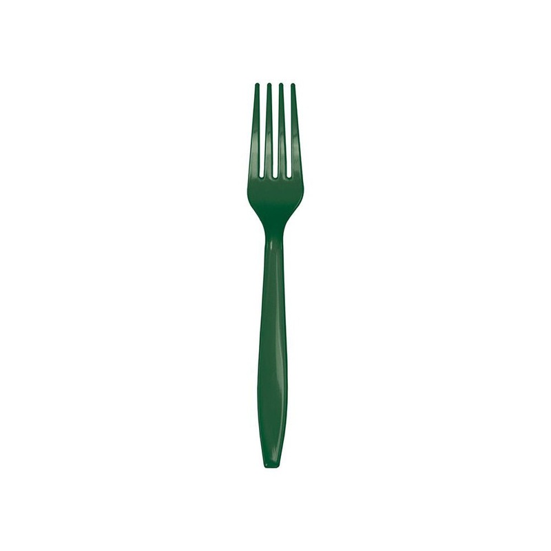 Dark Green Plastic Forks 24ct