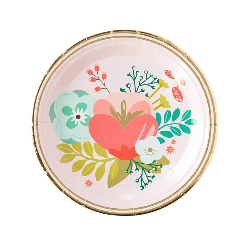 Garden Party Floral Paper Plates 7"