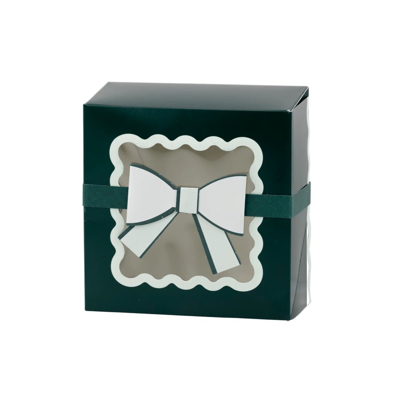 Green Bow Ric Rac Cookie Boxes