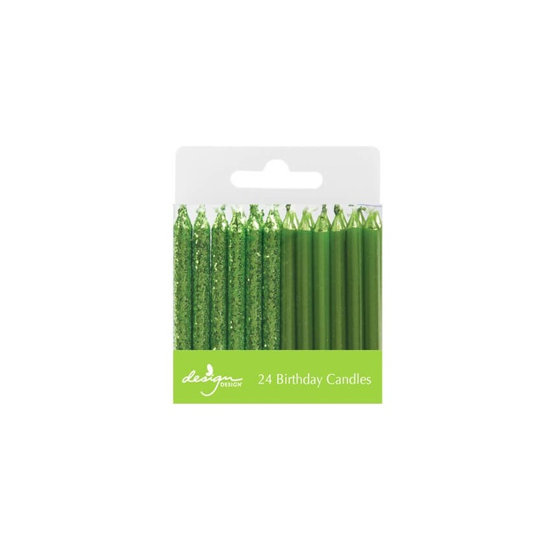 Green Shimmer Birthday Candles