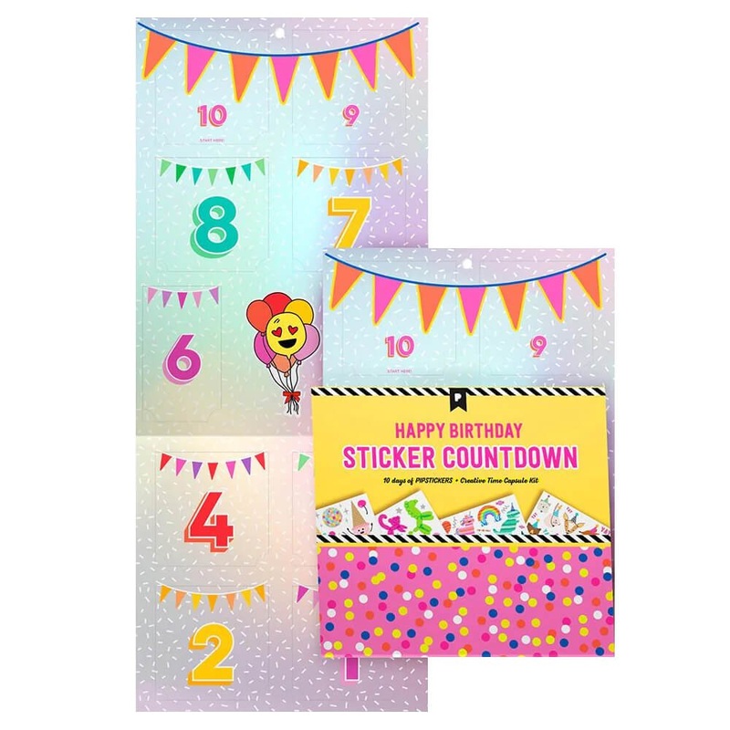 Happy Birthday Sticker Countdown Wall Calendar