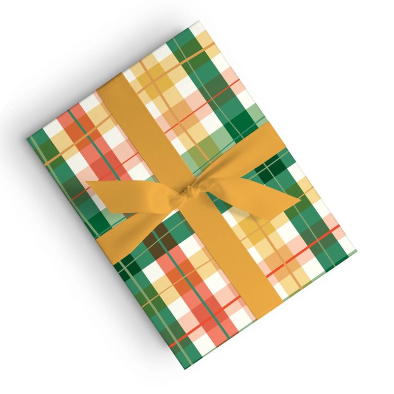 Holiday Plaid Wrapping Paper Sheets (Roll of 3)