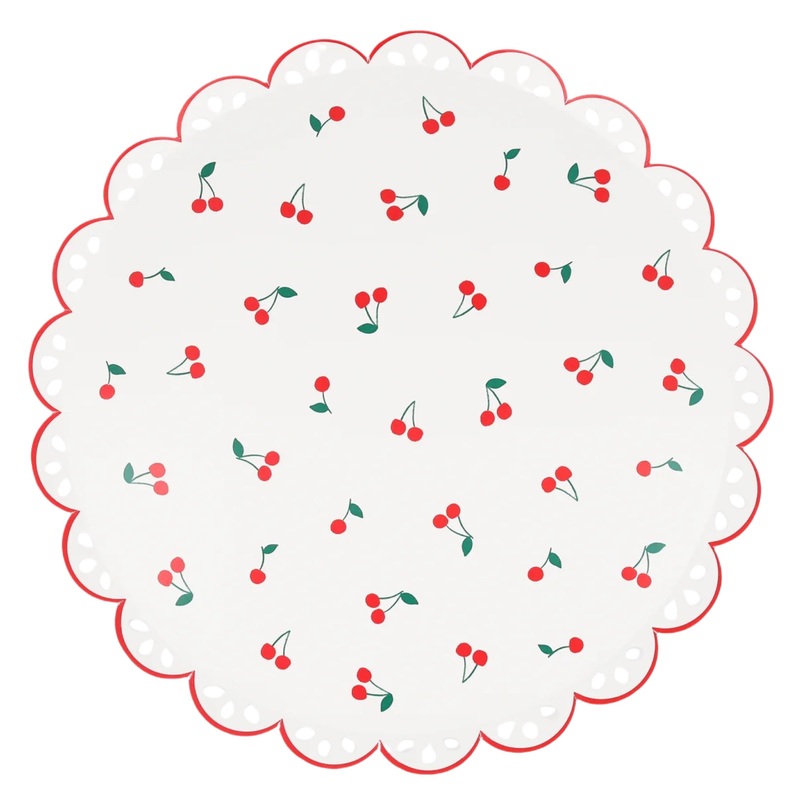 Meri Meri Party Cherry Pattern Dinner Plates 10.5"